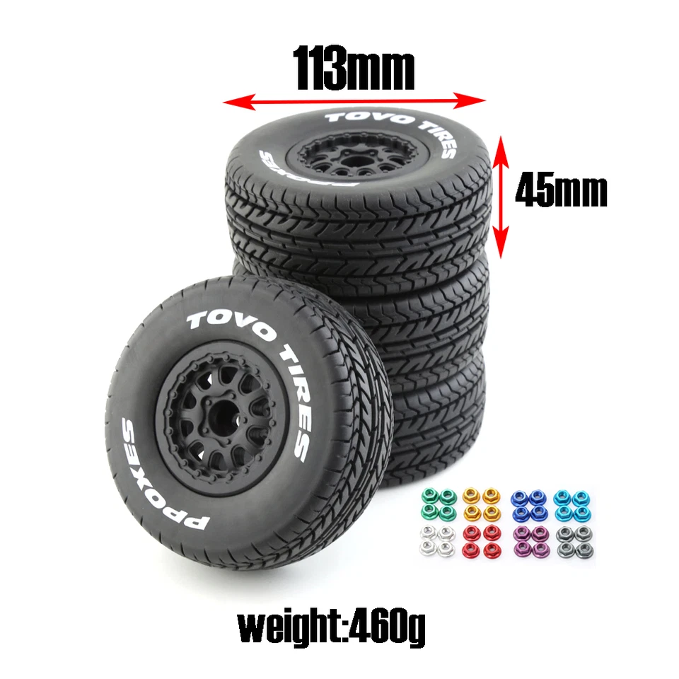 Offroad-Reifen 103x40mm für 1/10 Traxxas Slash & Monster Trucks 4er Set  - Bild 3 von 4