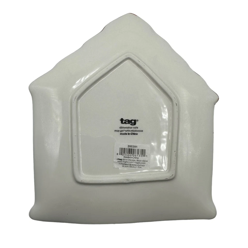 Etiqueta Plato de Postre de Navidad Verde Puerta Delantera Guirnalda Bastón de Caramelo Rojo Luces de Techo Foto 2 de 4