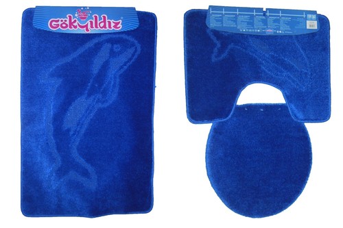 Badgarnitur 3-Teilig Badematte Bad Set 80x50cm Hänge WC Delfin mit Ausschnitt - Bild 11 von 20