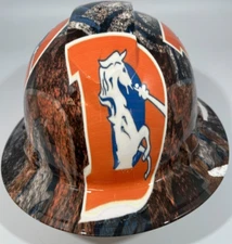 New Full Brim Hard Hat Custom Hydro Dipped OLD SCHOOL DENVER BRONCOS