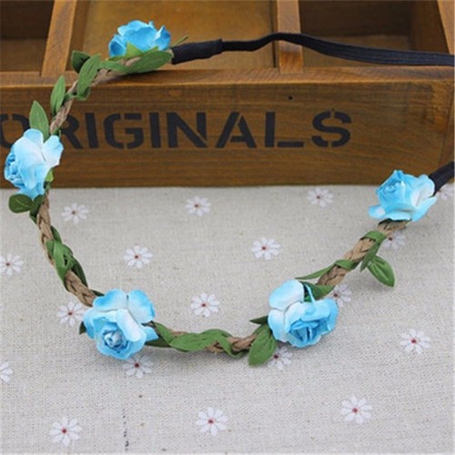 Floral Blumen Stirnband Hochzeit Brautjungfer Festival Sommer Boho Haarband Girlande - Bild 15 von 21
