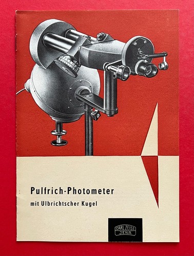 DDR Broschüre Prospekt CARL ZEISS JENA 1957 PULFRICH-PHOTOMETER Kugel  ( F21862 - Afbeelding 1 van 8