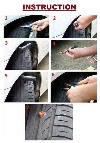 Kit de reparación de pinchazos de neumáticos de emergencia camioneta automóvil motocicleta sin tubo 15 tiras de neumáticos - Imagen 6 de 6