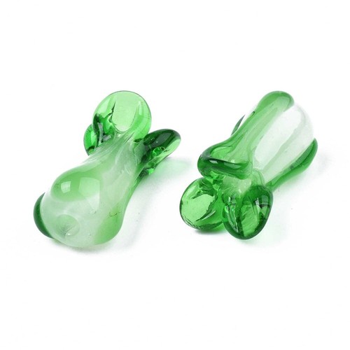 100 piezas cuentas espaciadoras de vidrio de repollo verde 20x10 mm - Imagen 3 de 3