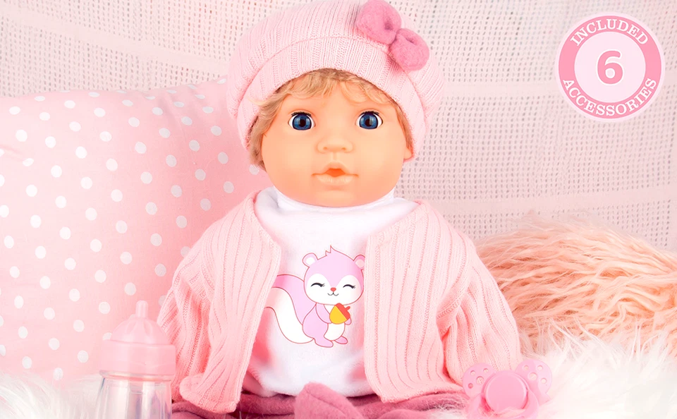 Babypuppe 43cm Puppenset Mädchen Lebensechte Babypuppe Zubehör Spielset - Bild 3 von 4