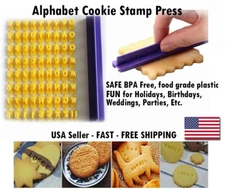 ALPHABET/NUMBER COOKIE STAMP PRESS SET - FUN FOR WEDDINGS, B'DAY's, ETC
