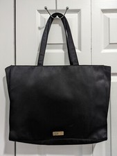 Carolina Herrera New York  Good Girl Black Satin Shoulder Tote Bag Purse Laptop 