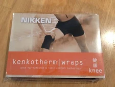 Nikken Kenko-Therm Knee Wrap = LARGE! Brand New! Black -knee support -int'l ship