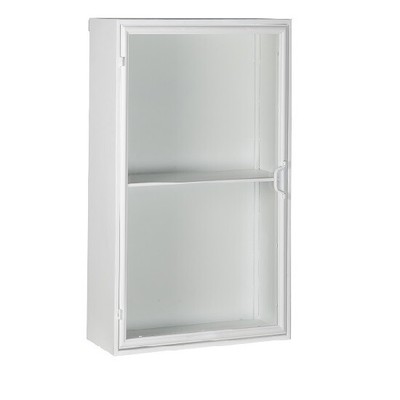 Metall Wand Schrank 1 Regal Brooklyn Weiß Mit Glastür Von Ib Laursen | eBay