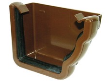 Floplast Guttering REN2BR 110mm Niagara Ogee - R/H External Stopend - Brown