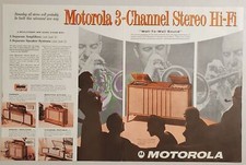 1959 Print Ad Motorola 3-Channel Stereo Hi-Fi 3 Amplifiers & Speakers 