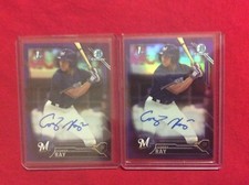 COREY RAY 2016 Bowman Chrome Purple Refractor Rookie Card RC Auto # /250 X2 LOT
