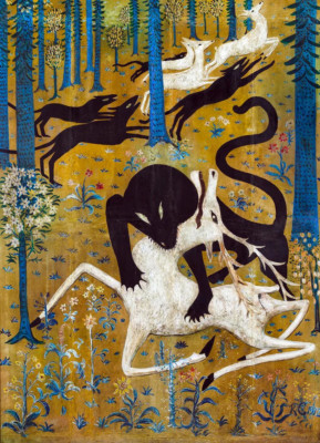 Robert W. Chanler : Leopard and Deer : 1912 : Archival Quality Art Print