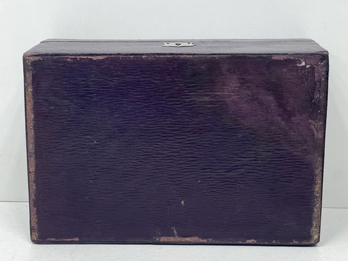 Adorable vintage burgundy oak grain leather jewellery box with tray - Picture 8 of 15