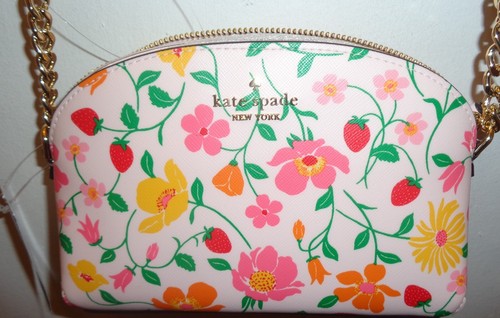 NWT KATE SPADE HILLI Strawberry GARDEN CAMERON KK643 Printed Bag Purse RT $249