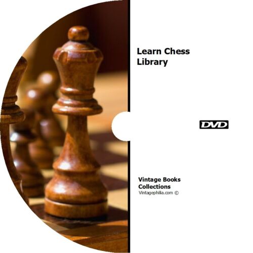 * LEARN GAME OF CHESS * STRATEGY TACTICS ART  * 50 RARE HISTORICAL BOOKS on CD * - Picture 1 of 7