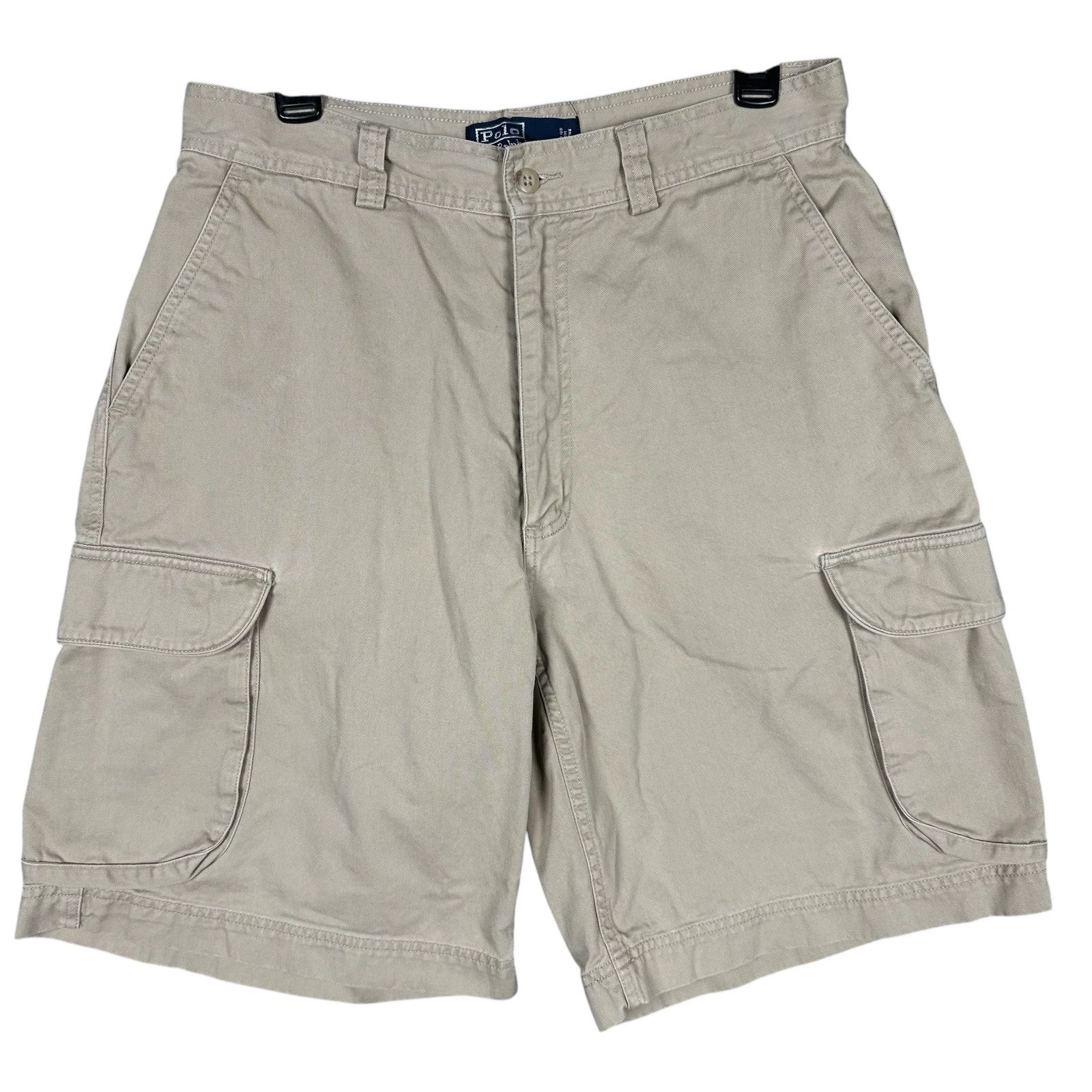 Polo Ralph Lauren Men's 32 Beige Cargo 100% Cotton Chino Shorts Preppy Boat