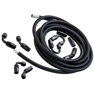 6AN 10AN 12AN 16AN Nylon Braided Fuel Line 5FT 10FT 12FT 16FT Fitting Hose Kit