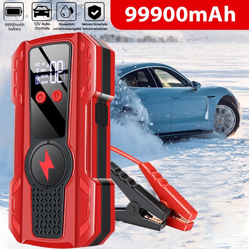 99900mAh Auto Starthilfe Jump Starter 3in1 KFZ Powerbank 1000A Ladegerät Booster