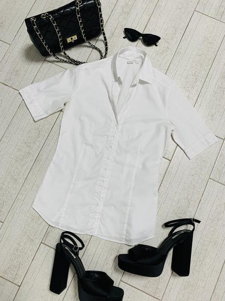 Women ETERNA Shirt White Cotton 34 / XS / 42 #3OXM