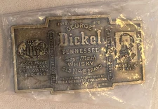 Vintage George Dickel Tennessee Whisky Old No. 8 Exclusive Charcoal Belt Buckle