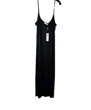 Kate Kasin Womens 2XL Maxi Slip Black Slinky Minimalist Adjustable Strap Dress