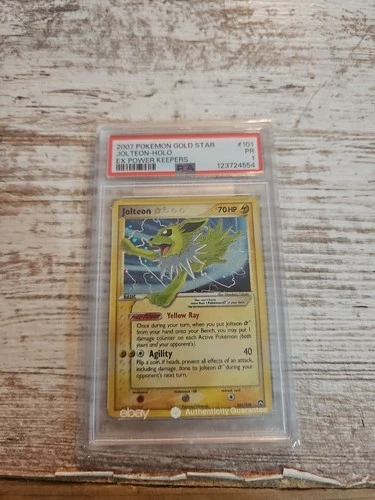 2007 Pokemon Jolteon Gold Star ex Power Keepers Holo Ultra Rare #101/208 PSA 1