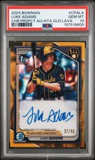 Luke Adams 2024 Bowman Chrome Auto #CPA-LA Gold Lava Refractor /50 PSA 10 RC