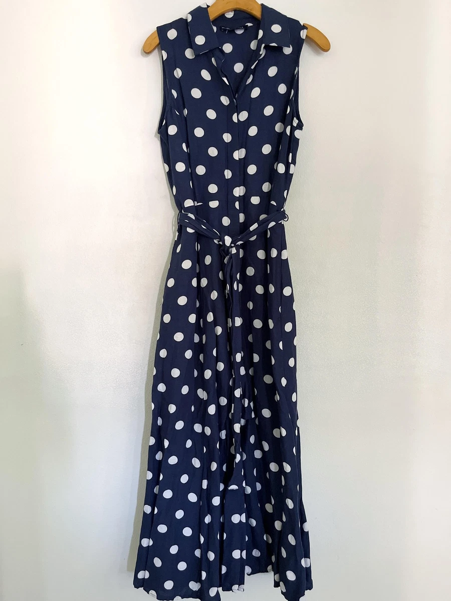 Linen Polka Dot Regular Size Sleeveless Dresses for Women for sale | eBay