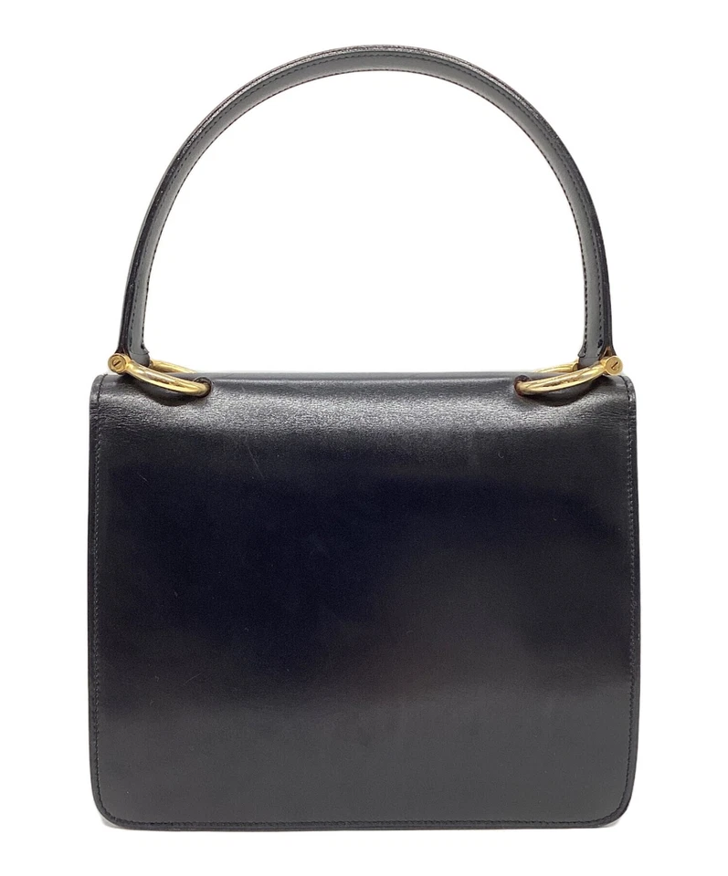 Antiguo bolso de mano de cuero negro CELINE F/10 Italia con caja y bolsas antipolvo SR0024 Foto 2 de 4