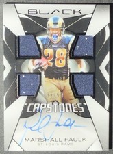 2025 Panini Black Capstones Quad Patch Auto/50 Marshall Faulk St. Louis Rams HOF