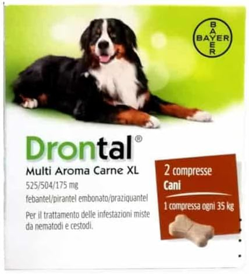 Bayer Vermifugo Antiparassitario Multi Aroma XL per Cane in Compressa (2 CPR) - 