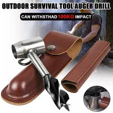Manual Hand Auger Wrench Outdoor Survival Wood Gear Drill Kit for Bushcraft Tool