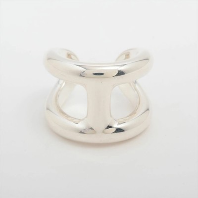 HERMES Osmozu GM Ring 48 925 13.5g Silver Authentic From Japan