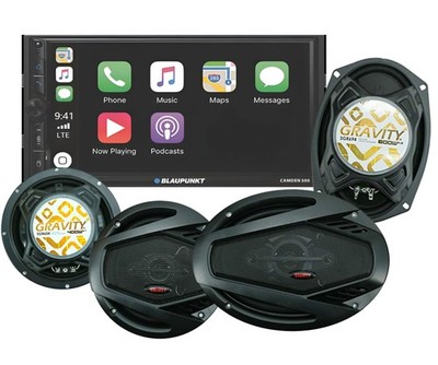 Blaupunkt 6.8'' Receiver w/ Apple CarPlay & Android + Gravity 6x9 & 6.5  Speaker