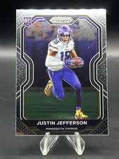2020 Prizm Justin Jefferson Rookie Minnesota Vikings RC Base Card #398. rookie card picture