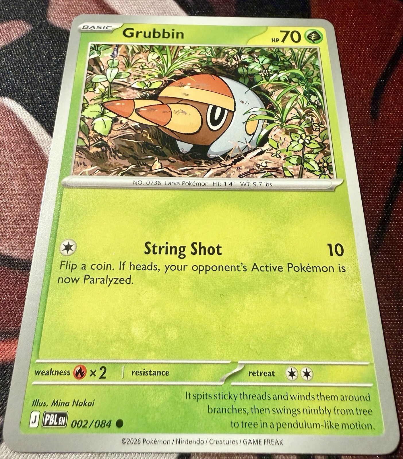 Pokémon TCG Grubbin Pitch Black 002/084 Common Card