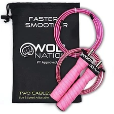 WOD Nation Attack Speed Adjustable Jumping Rope, Pink