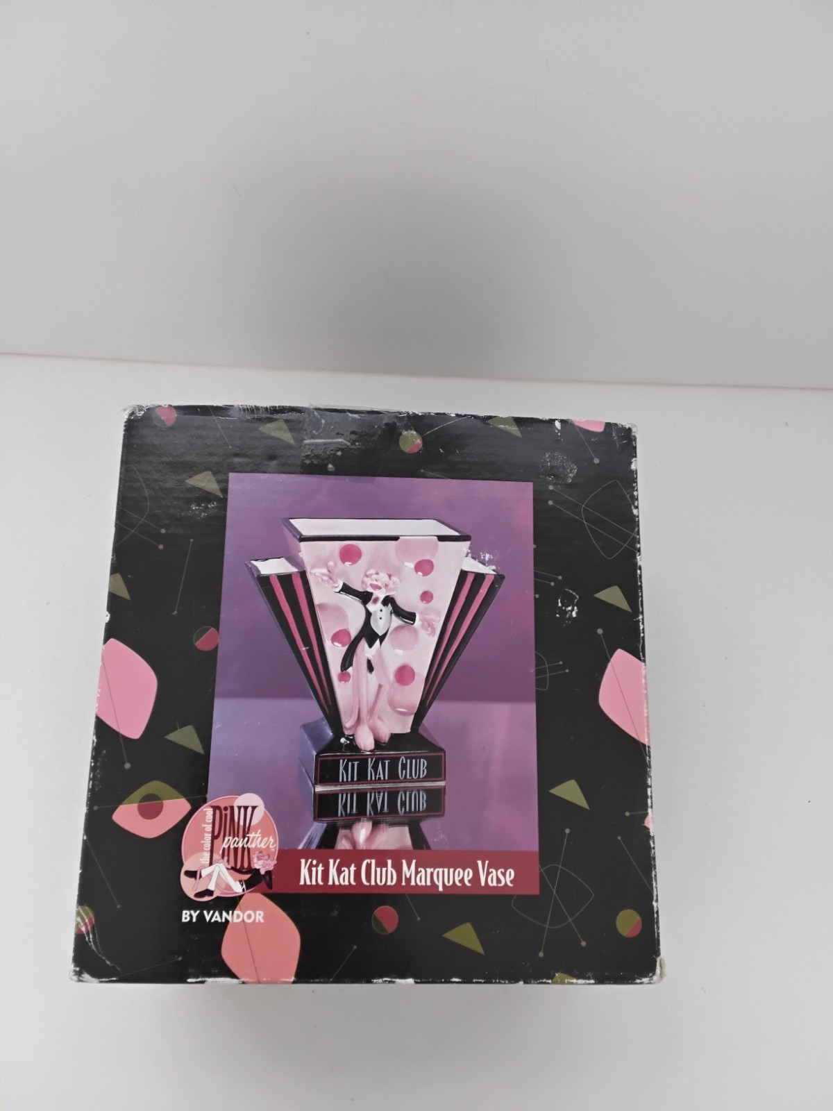 Kit Pantera Rosa Kat Club Carpa Jarrón Art Deco Vandor Años 90 De Colección Raro