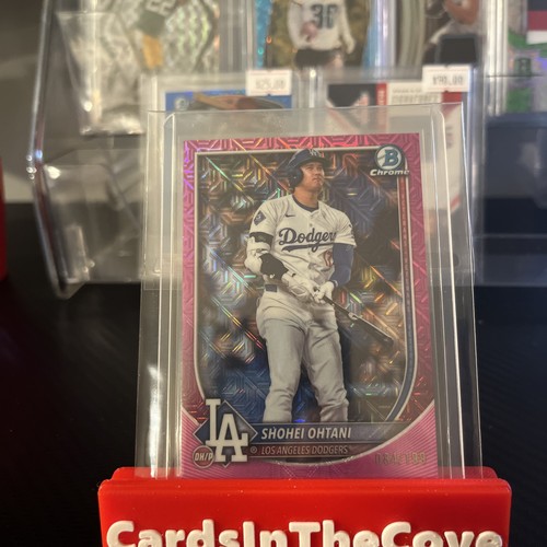 2025 Bowman Mega Box Shohei Ohtani Pink Mojo Refractor 085/199 (Dodgers)
