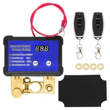 12V/24V 240A Kill Switch Remote Battery Disconnect Switch LED Voltmeter Display-