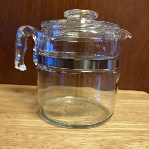 Vintage Pyrex Flameware Percolator Glass Coffee Pot 6 Cups 7756-B Pot & Lid Only