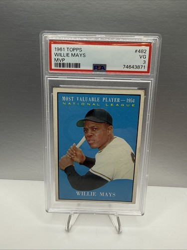Willie Mays 1961 Topps MVP #482 PSA 3 Very Good GIANTS