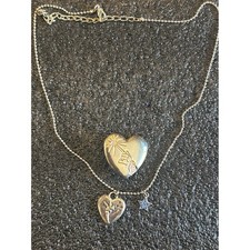 Disney Tinkerbell Necklace with Heart Charm Fantasia wand pin Kids Jewelry set