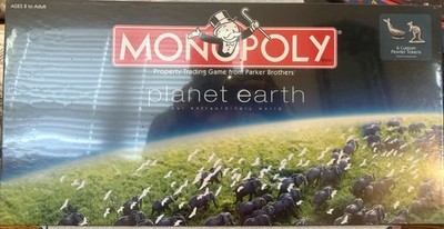 Parker Brothers Monopoly Planet Earth Board Game Pewter Tokens Ages 8+ 2 Players
