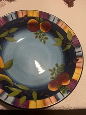 GatesWare By Laurie Gates “Peas In A Pod” 14” Pasta Serving Bowl Hand Painted