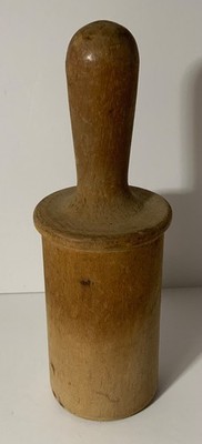 Vintage Wood Pestle Masher Large 7  Tall 2 1/8  Diameter Bottom Lip