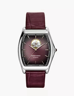 Emporio Armani Swiss Made Automatik Uhr ARS3356 Dreizeiger Alligatorleder