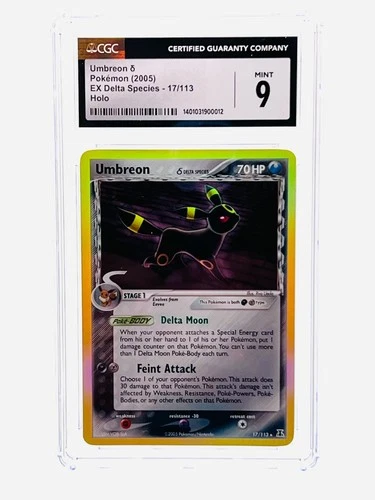 2005 Pokémon Umbreon δ Delta Species Holo CGC 9 Mint  EX Era Eeveelution  17/113