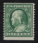 CKStamps: US Stamps Collection Scott#387 1c Franklin Mint H OG 24 1/2mm